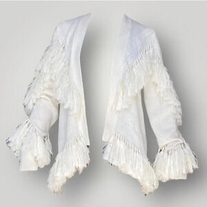 Kobi Halperin White Feather Cardigan Sweater 🕊️